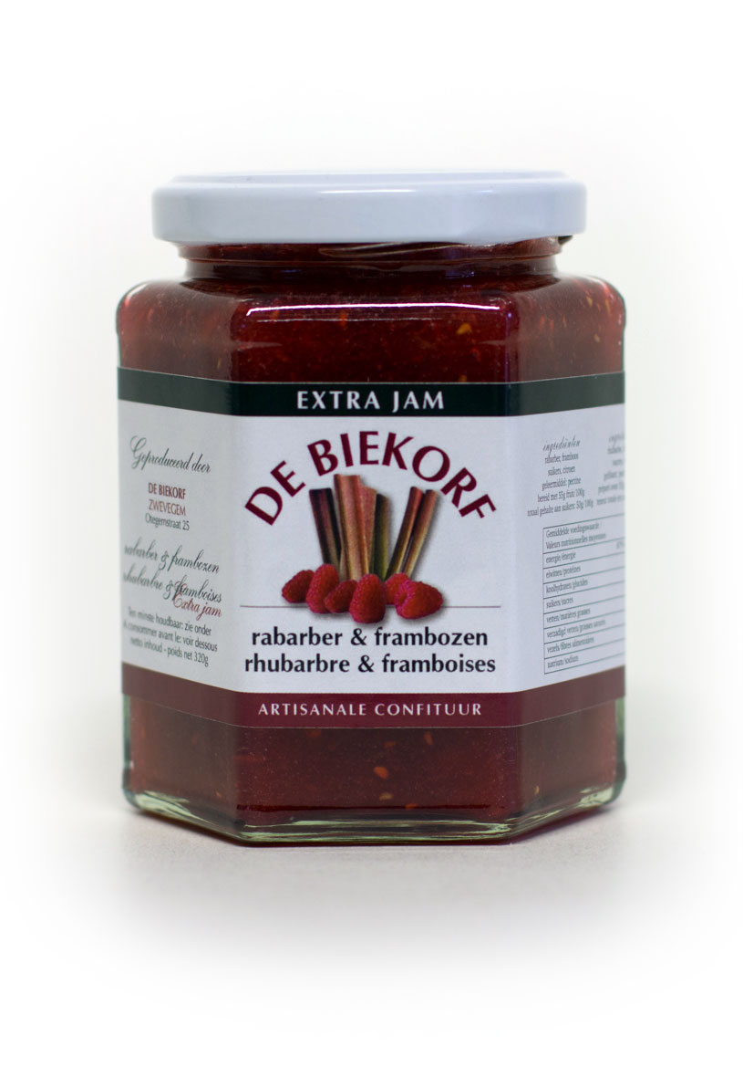 De Biekorf - Extra jam - Rabarber & frambozen